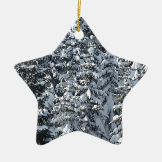 Sneeuw Dennenboom Textuur Keramisch Ornament (Voorkant)