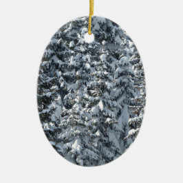Sneeuw Dennenboom Textuur Keramisch Ornament