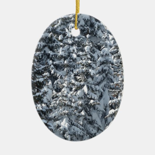 Sneeuw Dennenboom Textuur Keramisch Ornament (Voorkant)