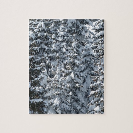 Sneeuw Dennenboom Textuur Legpuzzel (Verticaal)