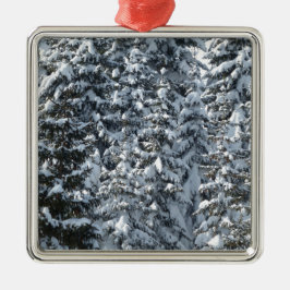 Sneeuw Dennenboom Textuur Metalen Ornament