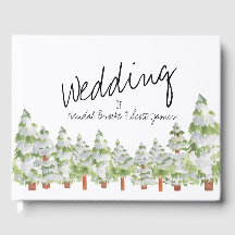 Sneeuw dennenboom winter bruiloft gastboek