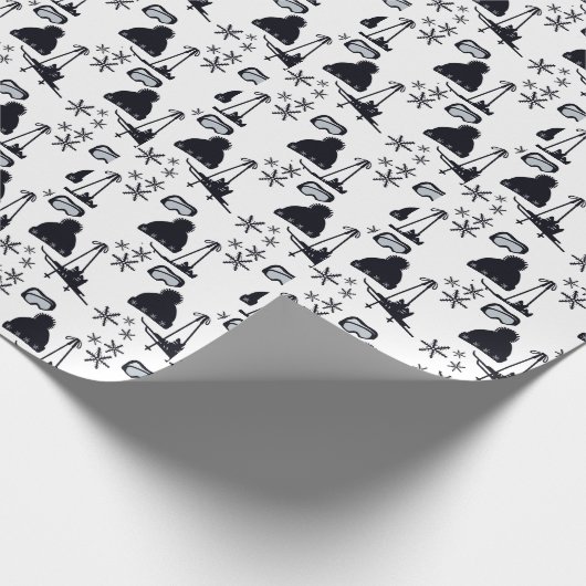 Sneeuw design van verschillende items cadeaupapier (Hoek)