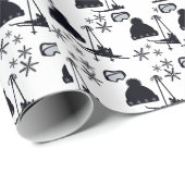 Sneeuw design van verschillende items cadeaupapier (Rol Hoek)