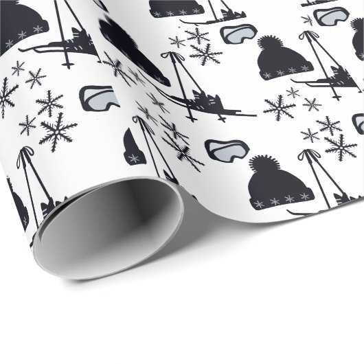 Sneeuw design van verschillende items cadeaupapier (Rol Hoek)