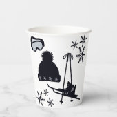 Sneeuw design van verschillende items papieren bekers (Achterkant)