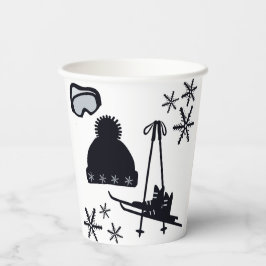 Sneeuw design van verschillende items papieren bekers