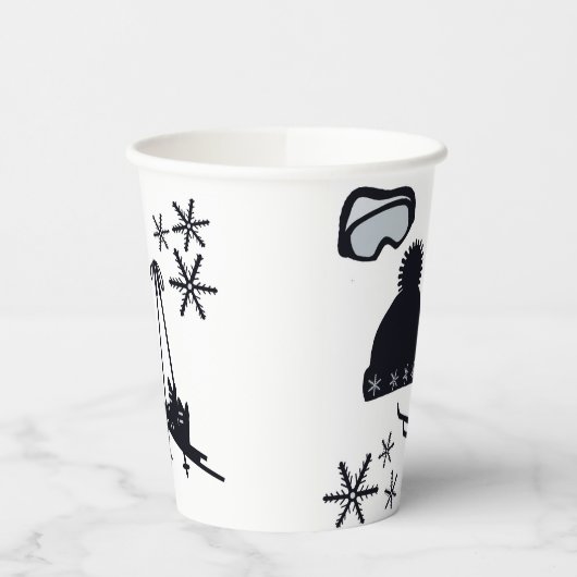 Sneeuw design van verschillende items papieren bekers (Links)