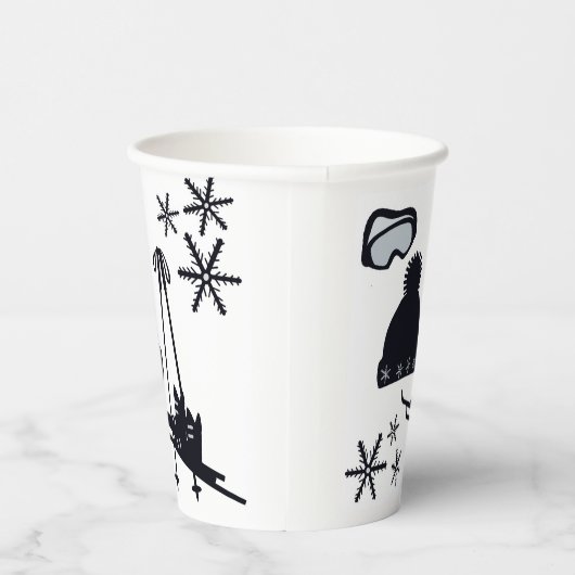 Sneeuw design van verschillende items papieren bekers (Rechts)