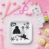 Sneeuw design van verschillende items papieren bordje (Feest)