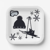 Sneeuw design van verschillende items papieren bordje (Voorkant)