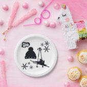 Sneeuw design van verschillende items papieren bordje (Feest)