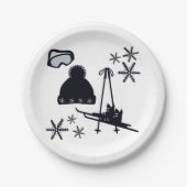 Sneeuw design van verschillende items papieren bordje (Voorkant)