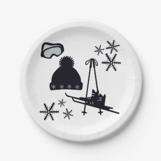 Sneeuw design van verschillende items papieren bordje