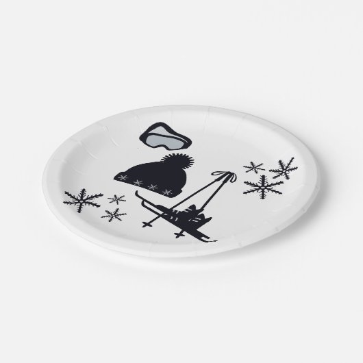 Sneeuw design van verschillende items papieren bordje (Gekanteld)