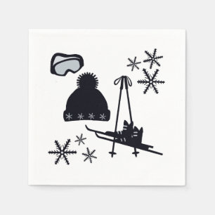 Sneeuw design van verschillende items servet