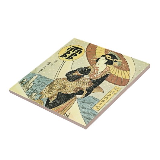 Sneeuw door Kikugawa Eizan Tile Tegeltje (Zijkant)