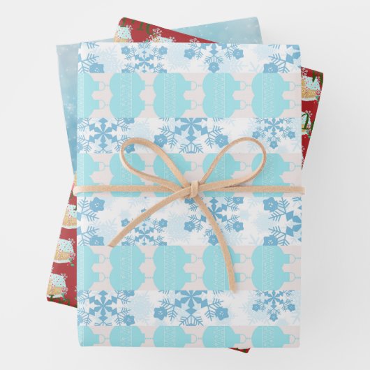 Sneeuw drift en peperkoek huis inpakpapier vel (In situ)