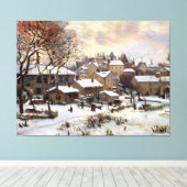 Sneeuw effect met ondergaande zon canvas afdruk (Insitu (Houten vloer))