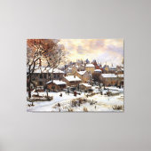 Sneeuw effect met ondergaande zon canvas afdruk (Voorkant)