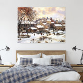 Sneeuw effect met ondergaande zon canvas afdruk (Insitu (Slaapkamer))