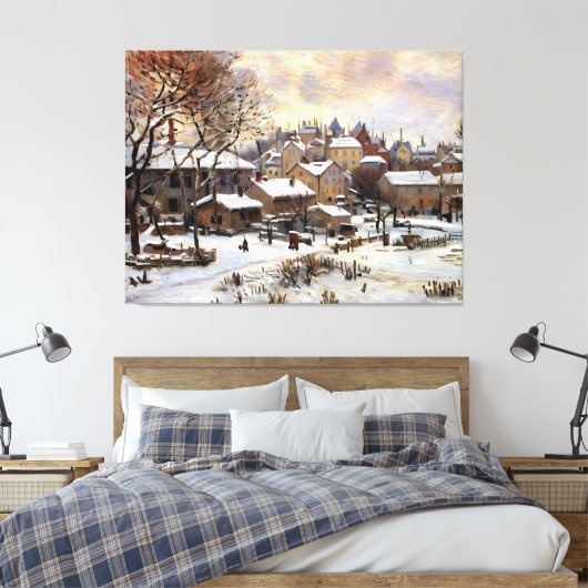 Sneeuw effect met ondergaande zon canvas afdruk (Insitu (Slaapkamer))