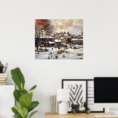 Sneeuw effect met ondergaande zon poster (Thuiskantoor)