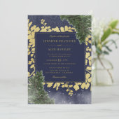 Sneeuw Elegante Huwelijksuitnodiging Kaart (Staand voorkant)