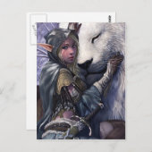 Sneeuw+Elf+Girl+met+Lion Briefkaart (Voorkant / Achterkant)