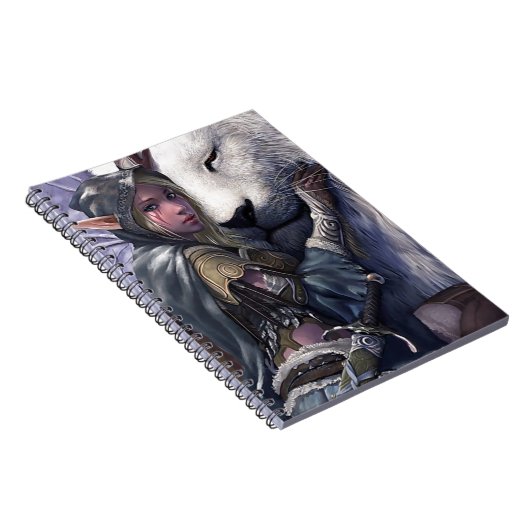 Sneeuw+Elf+Girl+met+Lion Notitieboek (Rechterzijde)