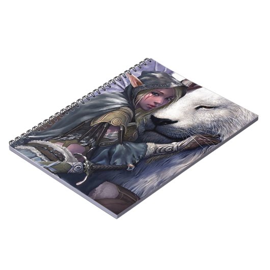 Sneeuw+Elf+Girl+met+Lion Notitieboek (Linkerzijde)