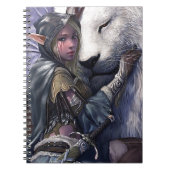 Sneeuw+Elf+Girl+met+Lion Notitieboek (Voorkant)