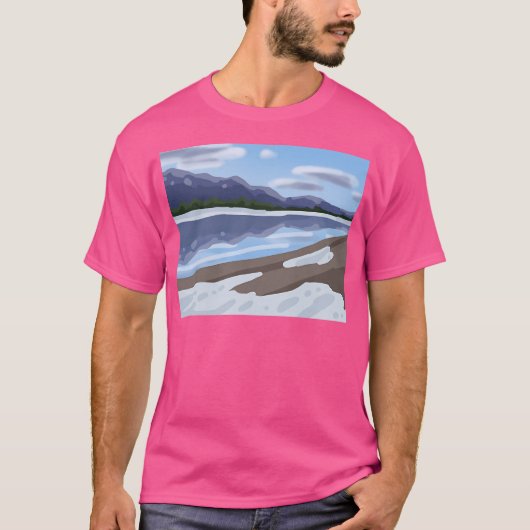 Sneeuw en bergen t-shirt (Voorkant)