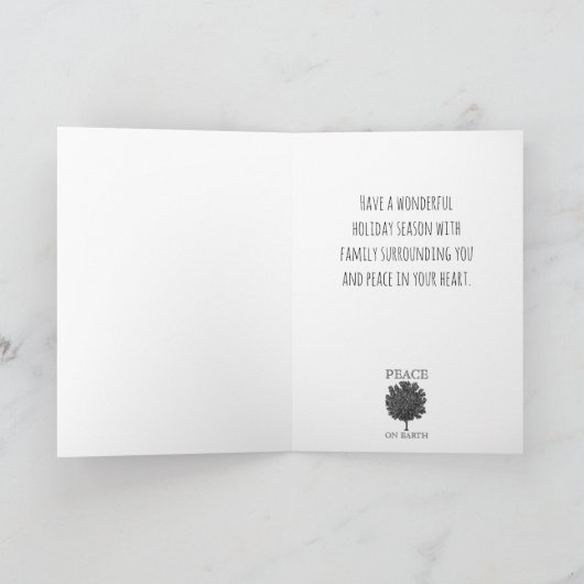 Sneeuw En Bomen Vredesgedicht Vakantiekaart Feestdagen Kaart (Binnen)