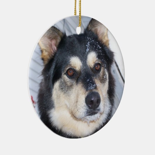 SNEEUW EN CHRISTMAS en devon vallende pistool leed Keramisch Ornament (Rechts)