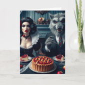 Sneeuw en de Big Bad Wolf Dark Fantasy Verjaardag Kaart (Voorkant)