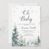 Sneeuw- en dennenbomen Genderneutraal Baby shower Kaart (Voorkant)