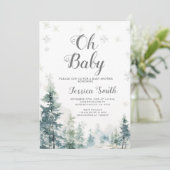 Sneeuw- en dennenbomen Genderneutraal Baby shower Kaart (Staand voorkant)