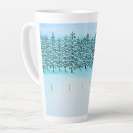 Sneeuw en Evergreens Latte Mok