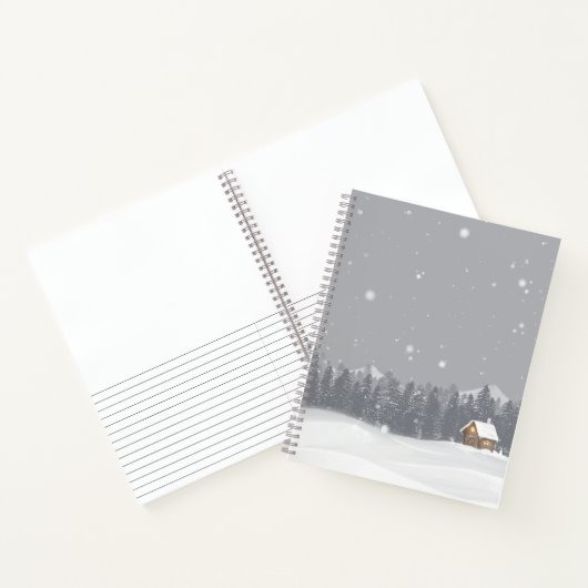 Sneeuw en hut notitieboek (Binnen)