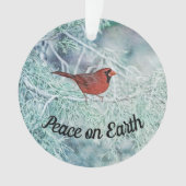 Sneeuw en Kardinaal Vogelvrede op het Ornament (voorkant)