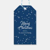 Sneeuw en Labels met feestdagen voor vrolijk kerst Cadeaulabel (Voorkant)