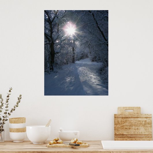 Sneeuw en licht poster (Keuken)