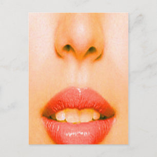 Sneeuw en mond briefkaart