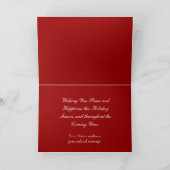 Sneeuw en Rode Fonkeling Gepersonaliseerde Feestdagen Kaart (Binnen)