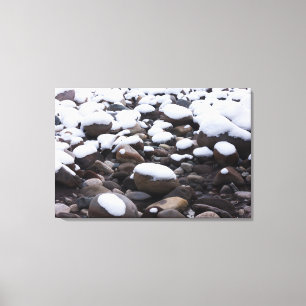 Sneeuw en rotsen, Mt. Rainier National Park Canvas Afdruk
