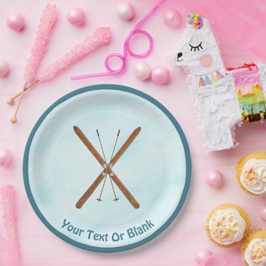 Sneeuw- en sneeuwpoppen in het buitenland papieren bordje (Feest)