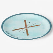 Sneeuw- en sneeuwpoppen in het buitenland papieren bordje (Gekanteld)