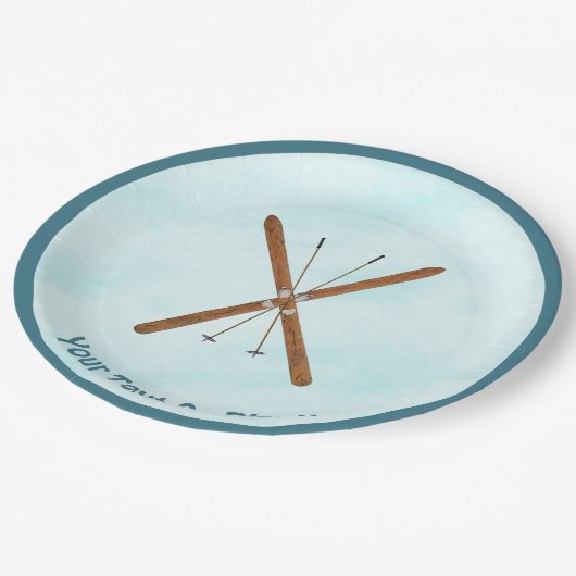 Sneeuw- en sneeuwpoppen in het buitenland papieren bordje (Gekanteld)