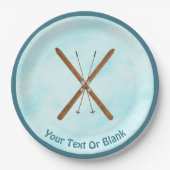 Sneeuw- en sneeuwpoppen in het buitenland papieren bordje (Voorkant)